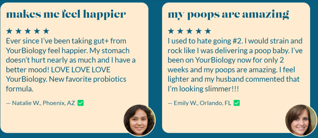 Yourbiology Gut+ customer reviews