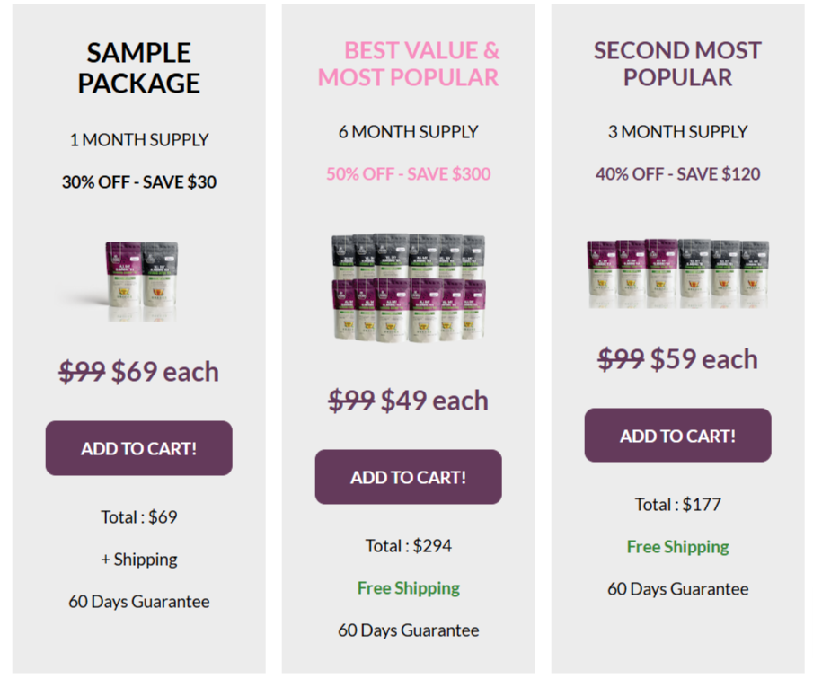 All Day Slimming Tea Pricing Details